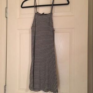 Black and white stripped ribbed dress.
